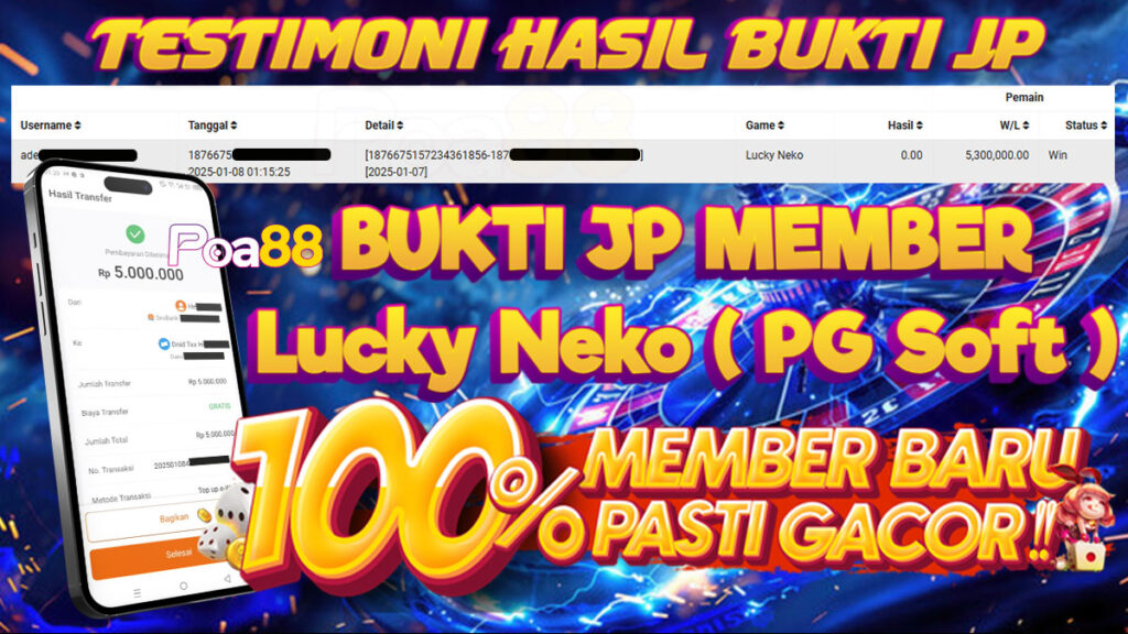 BUKTI JP SLOT LUCKY NEKO DI POA88 LUNAS